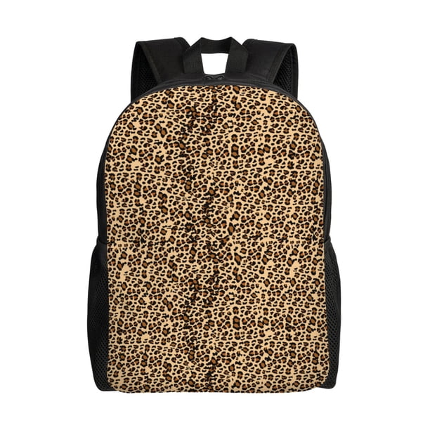 Balery Leopard Print Brown Mochila - Mochila Estilosa y Duradera para Laptop de 15 Pulgadas con Tela Oxford Impermeable