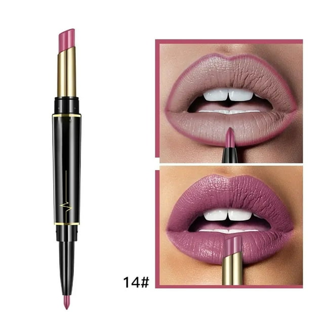 16 Color Lip Liner And Lipstick Double Ended Lip Pen Makeup Tool Long Lasting Color Rendering Lip Cosmetics Colors Lip Gloss Faves Makeup for Teens