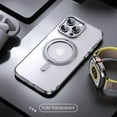 thumbnail image 1 of Magnetic 360°Rotation Stand Phone Case For iphone 11 12 13 14 15 Pro Max 15Plus With Ring Holder Frosted Transparent Cover Funda Fully transparent For iphone 14, 1 of 6