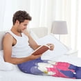 thumbnail image 4 of Uemuo Dog Washes in a Pink Bath Pattern Men's Wide Leg Palazzo Lounge Pants with Pockets Light Weight Loose Comfy Casual Pajama Pants-Medium, 4 of 9
