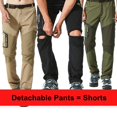 thumbnail image 2 of Pantalones secos rápidos desmontables de verano para hombre, pantalones cortos elásticos transpirables para exteriores, senderismo, pesca, escalada, pantalones deportivos informales, 2 of 5