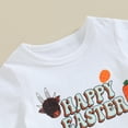 thumbnail image 5 of Bagilaanoe 3pcs Toddler Easter Outfits Baby Girl Shorts Set Short Sleeve T-Shirt Tops + Shorts 6M 12M 18M 24M 3T Kids Casual Clothes, 5 of 8