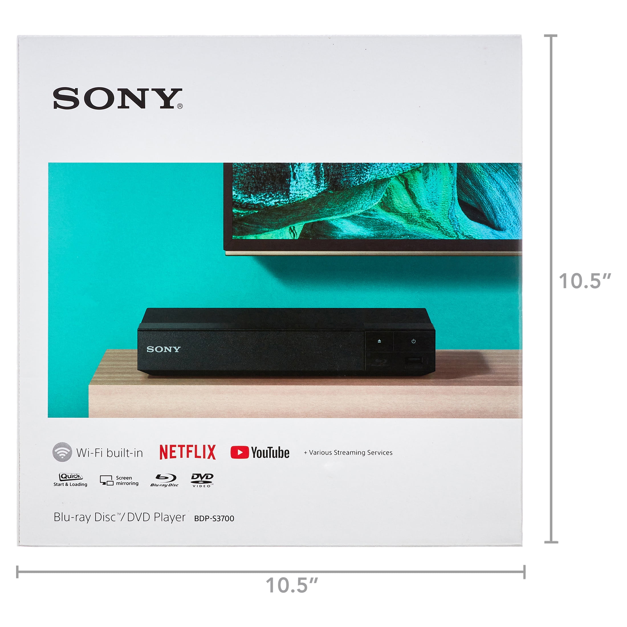 Sony Blu Ray Player with WiFi. Video Streaming & Screen Mirroring, DVD  Players for Tv, HD Bluray Playback, Includes Blue Ray/Cd Player, Full  1080p