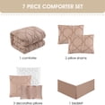 thumbnail image 4 of Lanco Sequoya Serpentine 7 Piece Comforter Set, Blush, King, Fill Polyester, Solid, Ultra Soft, 4 of 7