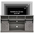 thumbnail image 6 of Furrnook TV Stand Sliding Barn Door Modern&Farmhouse Wood Entertainment Center, Storage Cabinet Table Living Room with Adjustable Shelves for TVs Up to 65" (Gray, Farmhouse with Open Shelf), 6 of 9