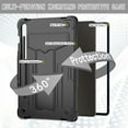 thumbnail image 3 of Allytech Shockproof Case for Samsung Galaxy Tab S9 /Tab S9 FE 11 Inch SM-X710/SM-X716B/SM-X718U/SM-X510 X516B, Heavy Duty Protective Rugged Kickstand Cover with S Pen Holder - Black, 3 of 5