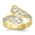 thumbnail image 1 of Solid 10k Yellow Gold Two Toned Filigree Ring Band Size 8, 1 of 6