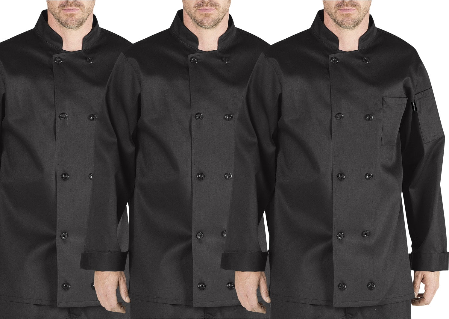 Chef Code Executive Chef Coat UNISEX 100 Premium Cotton 3PACK CC119