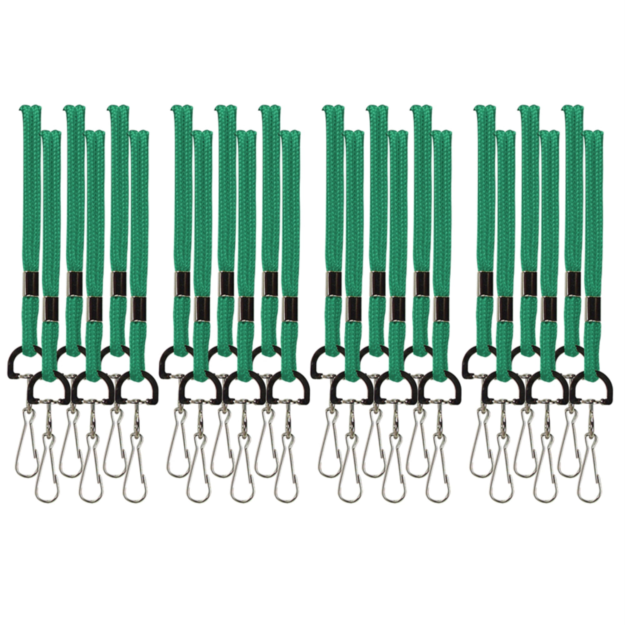 SICURIX Standard Lanyard Hook Rope Style, Green, Pack of 24