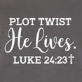 thumbnail image 5 of Wild Bobby Plot Twist He Lives Luke 24:23 Inspirational/Christian Women Racerback Tank Top, Dark Grey, X-Large, 5 of 5