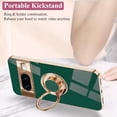 thumbnail image 7 of for Google Pixel 8 Case with Ring Holder Magnetic Aesthetic Google Pixel 8 Phone Case Silicone Soft TPU Thin White Cover 360° Rotatable Metal Kickstand (Dark Green), 7 of 7