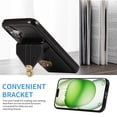 thumbnail image 7 of Crossbody Strap Wallet Case for iPhone 16, Elegant Premium PU Leather Case with Card Holder, Women Shoulder Strap Handbag Purse Drop Protection Cover Case for iPhone 16 - Black, 7 of 7