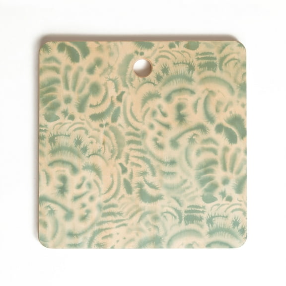 Society6 Jacqueline Maldonado Dye Curves Blue Surf Square Cutting Board, 11.5" x 11.5"