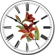 Amarylis Large Wall Clock | Beautiful Color, Silent Mechanism, Made in USA