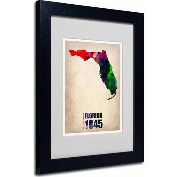 Matted art under acrylic in a black frame