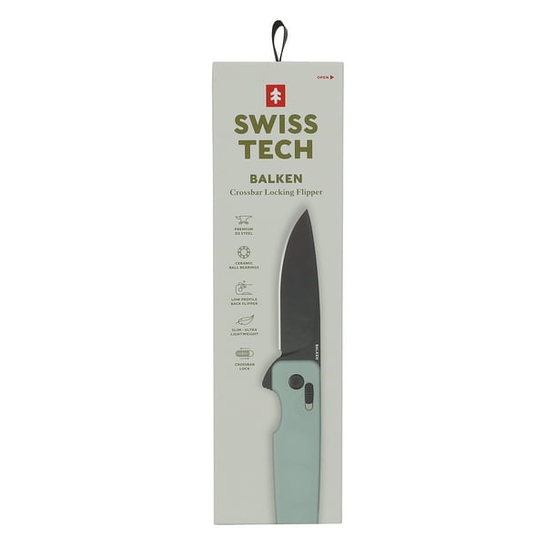 Swiss Tech Balken Crossbar Locking Lightweight Flipper Knife, with