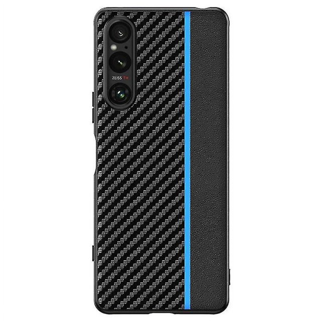 Para Sony Xperia 1 V Funda De Teléfono De Fibra De Carbono Cubierta Protectora Ultra Delgada Para PC Dura - Oro Carbono