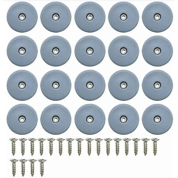 Round Teflon Furniture Glides, with Screws 20 Pieces Teflon Glides for Furniture Nail-on Chair Glide Teflon Glider Glide, 22MM