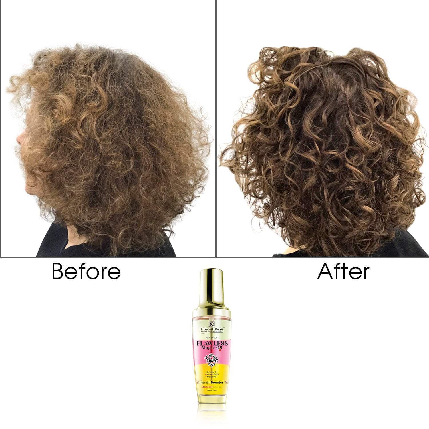 Flawless Magic Oil Hair Serum | Coconut Oil, Rose Petal Oil,  Marula Oil with Keratin Booster