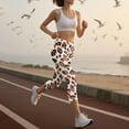 thumbnail image 4 of LEKWK Yoga Leggings for Women Baseball Heart Print High Waist Pockets Capri Yoga Pants Soft Stretchy Leggings Sports Gym Athletic Game Day Gear, 4 of 7