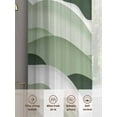 thumbnail image 6 of Sage Green Sheer Curtains 84 Inch Long 2 Panels, and White Ombre Striped Wave Gradient Light Filtering Rod Pocket Curtains, Sheer Voile Drapes for Living Room Bedroom, 52"x84", 6 of 8