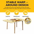 thumbnail image 4 of Yellow Yak Table Cloths for 3 Foot Rectangle Tables, Sunflowers Checkered Elegant Pastoral Buffalo Patio Waterproof Elastic Fitted Tablecloths, Washable Rectangular Table Cover for Camping, 4 of 8