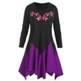 thumbnail image 1 of Rosegal Plus Size Floral Embroidered Two Tone Handkerchief Knitwear Black 4X, 1 of 4