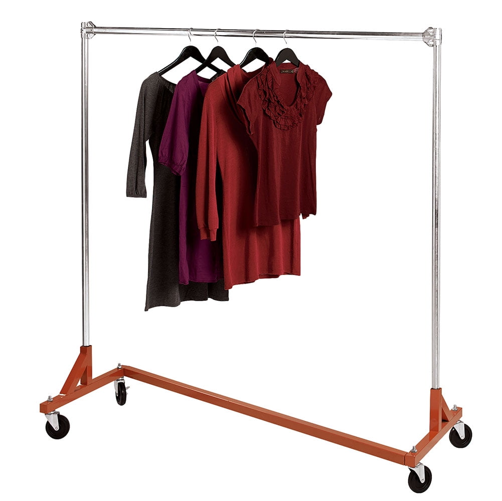 Portable Rolling Clothes Rack Single Hanging Garment Bar Heavy Duty Hanger NEW 