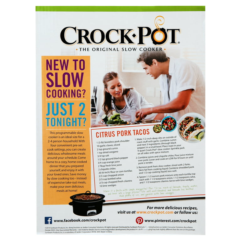  Crockpot Classic Slow Cooker 4 Quart Round Model SCR-400SP:  Slow Cookers: Home & Kitchen