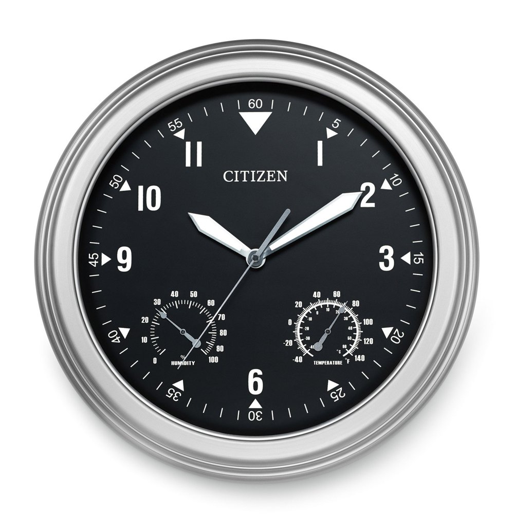 Citizen Outdoor Water Resistant Silver Tone Wall Clock CC2017 Walmart