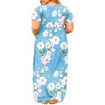 thumbnail image 3 of Xysaqa Women's Plus Size Maxi Dresses, Loose Floral Print Wedding Guest Dress Short Sleeve Casual Party Long Dress with Pockets 3X 4X 5X Summer Savings, 3 of 6