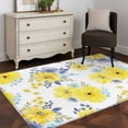 thumbnail image 3 of Area Rugs for Living Room Bedroom, Yellow Watercolor Floral 4'x6' Rug Washable Carpet Runner Indoor Outdoor, Spring Flower Abstract Art Non Slip Accent Floor Mats Rug for Kitchen, Office, 3 of 8