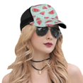 thumbnail image 5 of Picia Watermelon Pattern Trucker Hat,Baseball Cap,Sun Protection Cap,Stylish Headwear,Leisure Cap,Outdoor Sports Cap, 5 of 7