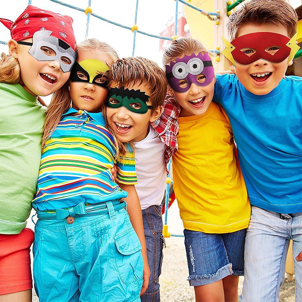 Masques de Super-Héros, 35 pcs Masques pour Enfants Dress Up Masque de  Super-héros Cosplay Pour Enfants Cadeaux D'anniversaire et Fête  d'Anniversaire