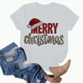 thumbnail image 4 of UngA Women's Christmas Shirts Merry and Bright Shirt Women Merry Christmas Tee Letter Print Casual Short Sleeve Tee Tops Christmas T Shirts for Women White,XL, 4 of 6
