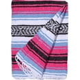 thumbnail image 2 of Manta de yoga El Paso Designs Mexican Falsa Serape rosa/azul, 2 of 5