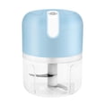 thumbnail image 1 of Mini picadora de ajo eléctrica, machacador de alimentos portátil, recargable, 250 ml azul, 1 of 9
