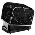 thumbnail image 5 of Yuyamidu Black Marble Stripes Toaster Cover 2 Slice Wide Slot Bread Maker Cover Dustp Cover Stain Resistant Kitchen Broiler Appliance Organizer Holder with Top Handle, 5 of 7