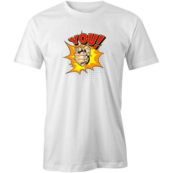 Comic Finger Pointing YOU T-Shirt | Comic Art White Tee Gift