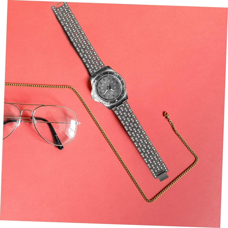 SLGHLSAHG Diamond Watch Strap Stainless Steel Watch Band Ladies Watches for Women Metal Watch Band Active 2 Chic Watch Band Elegant Lady Parts Full Diamond Stainless Steel Belt Resin A4145 Walmart