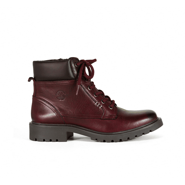 Botin Militar Mujer Flexi Piel 37812 Vino Flexi Piel
