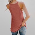 thumbnail image 4 of Lovskoo Tank Tops for Women Casual Solid Color Tank Tops High Neck Sleeveless Halter Tops for Women Burgundy, 4 of 5