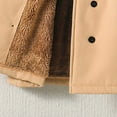 thumbnail image 6 of Children's Cute Coats Girls Solid Color Winter Casual Long Sleeved Woolen Tops Button Turndown Collar Comfortable Peacoat Outwear Khaki 4 Years, 6 of 9