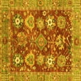 thumbnail image 1 of Ahgly Company Machine Washable Indoor Square Abstract Yellow Modern Area Rugs, 5' Square, 1 of 4