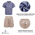 thumbnail image 5 of Ben Sherman Clothes Boys’ 2-Piece Rayon-Linen Cabana Short Set – Button-Down Shirt & Shorts, Blue/ Brown L14, 5 of 6