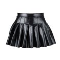 thumbnail image 4 of Jupe Patineuse Mini Plissée Taille Haute en Cuir PU pour Femmes, 4 of 6