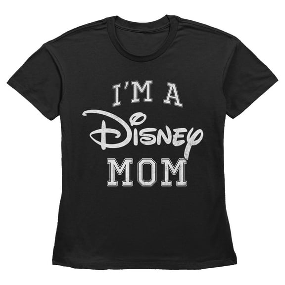 Women's Disney I'm a Mom Distressed Logo Graphic Tee Black 2X Large