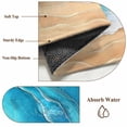thumbnail image 6 of Teal Blue Coastal Beach Round Area Rug 4Ft Washable Circle Rugs for Bedroom Dining Room, Summer Nautical Ocean Beige Seaside Non-Slip Carpet Floor Mats Indoor Outdoor Carpet Runner Home Decor, 6 of 8