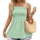thumbnail image 3 of Playeras,Blusas y Tops,Ropa para Mujer Gimnasio Tank Tops Mujer Mujeres Casual Moda Sólido Multicolor Plisado Pecho Envuelto Sin Mangas Camiseta Sin Mangas (Green, XL), 3 of 4