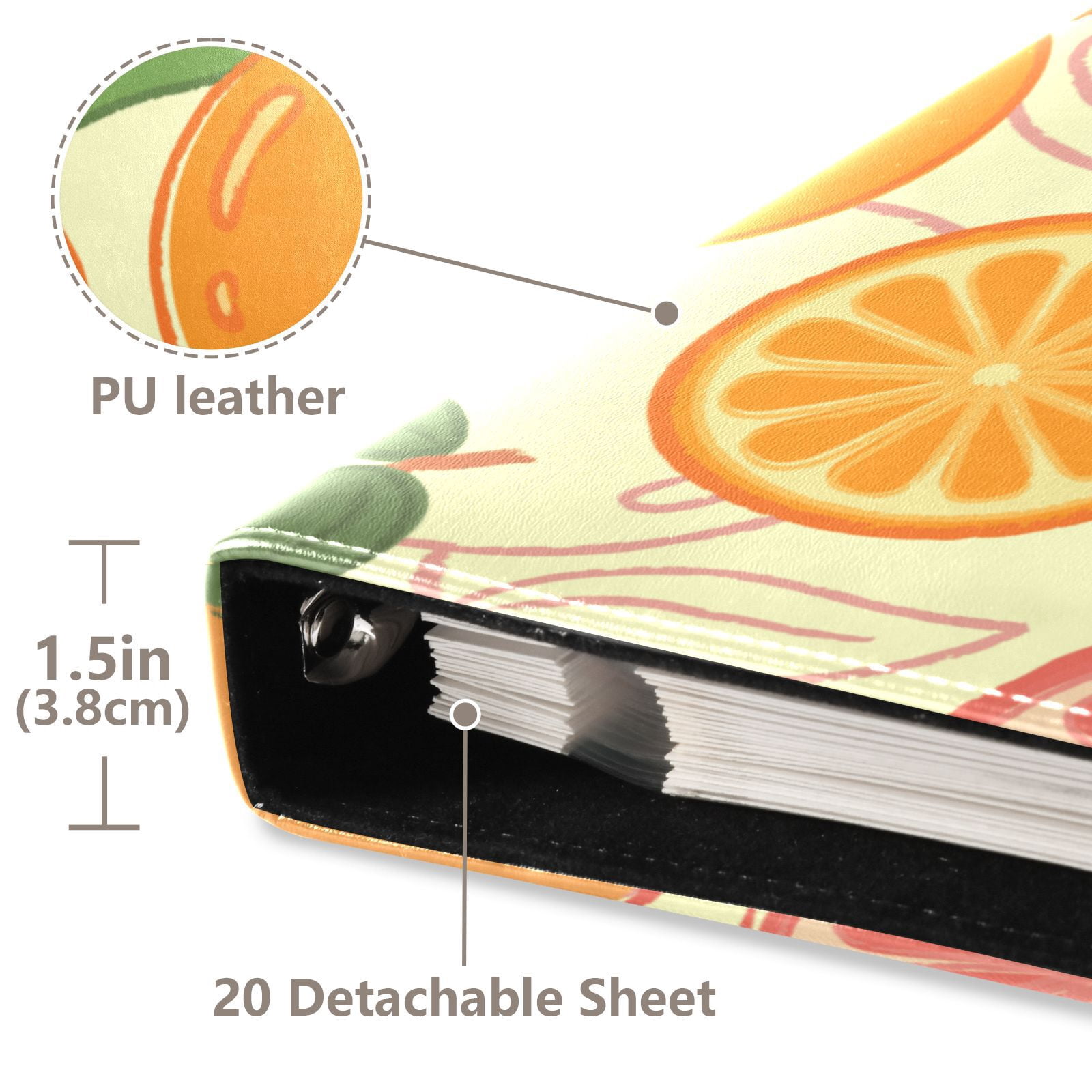 iauyy PU Leather Scrapbook Album | Expandable Binder with 20 Self-Adhesive Pages (11.8x24in)，Orange